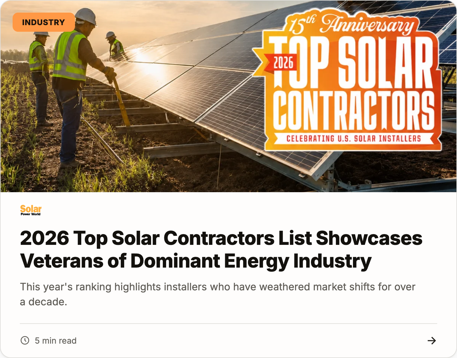 2026 Top Solar Contractors List