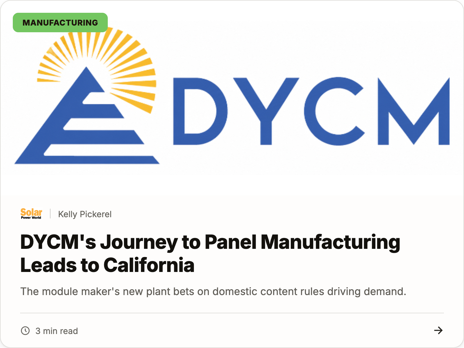 DYCM's journey to panel manufacturing