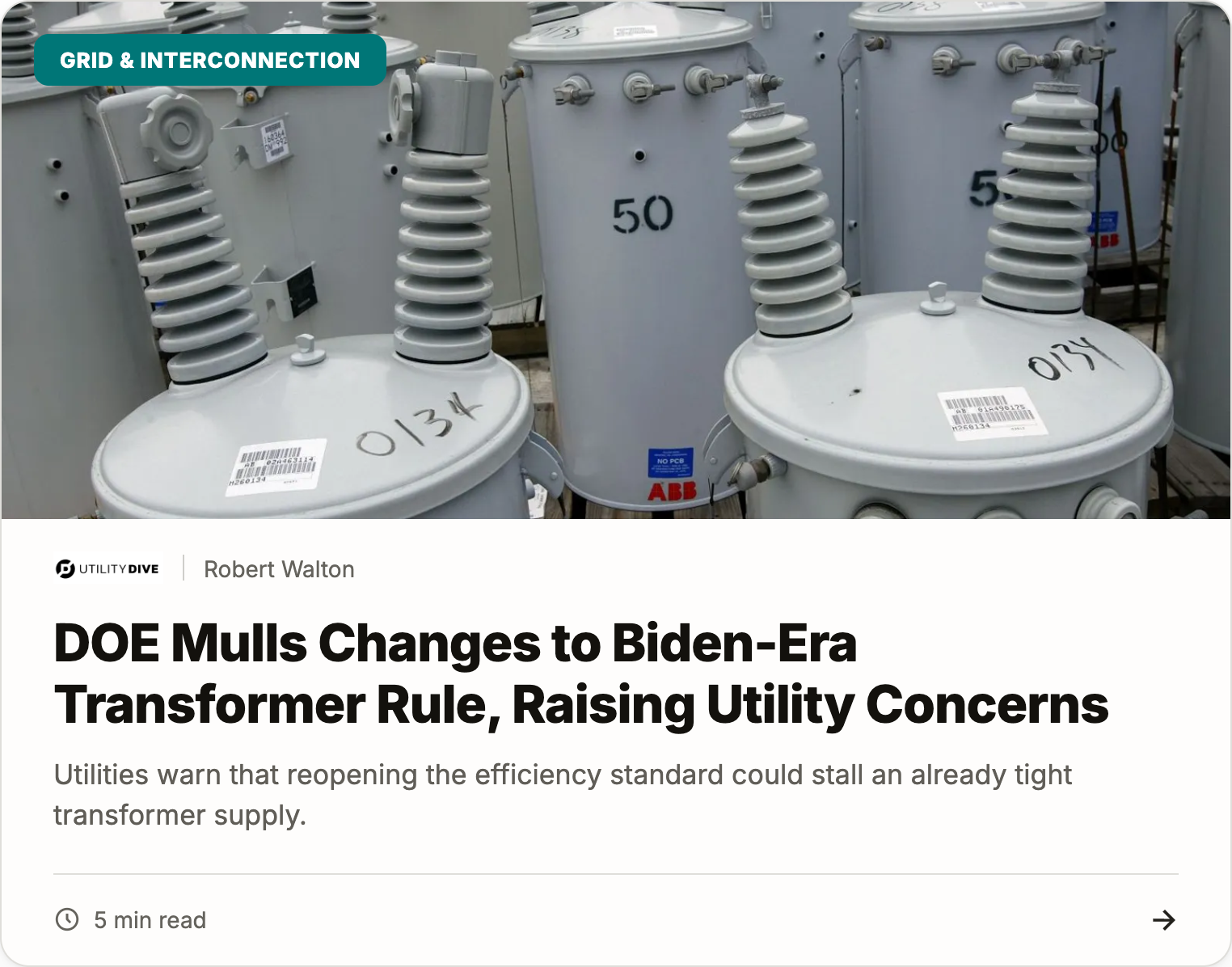 DOE mulls changes to Biden-era transformer rule