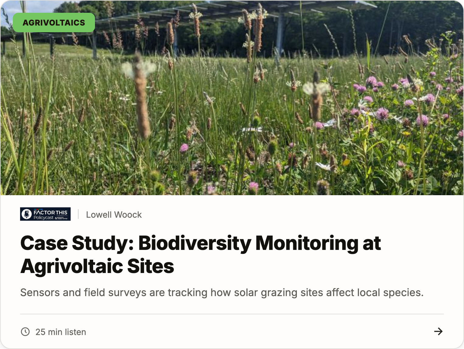 Case study: Biodiversity monitoring at agrivoltaic sites