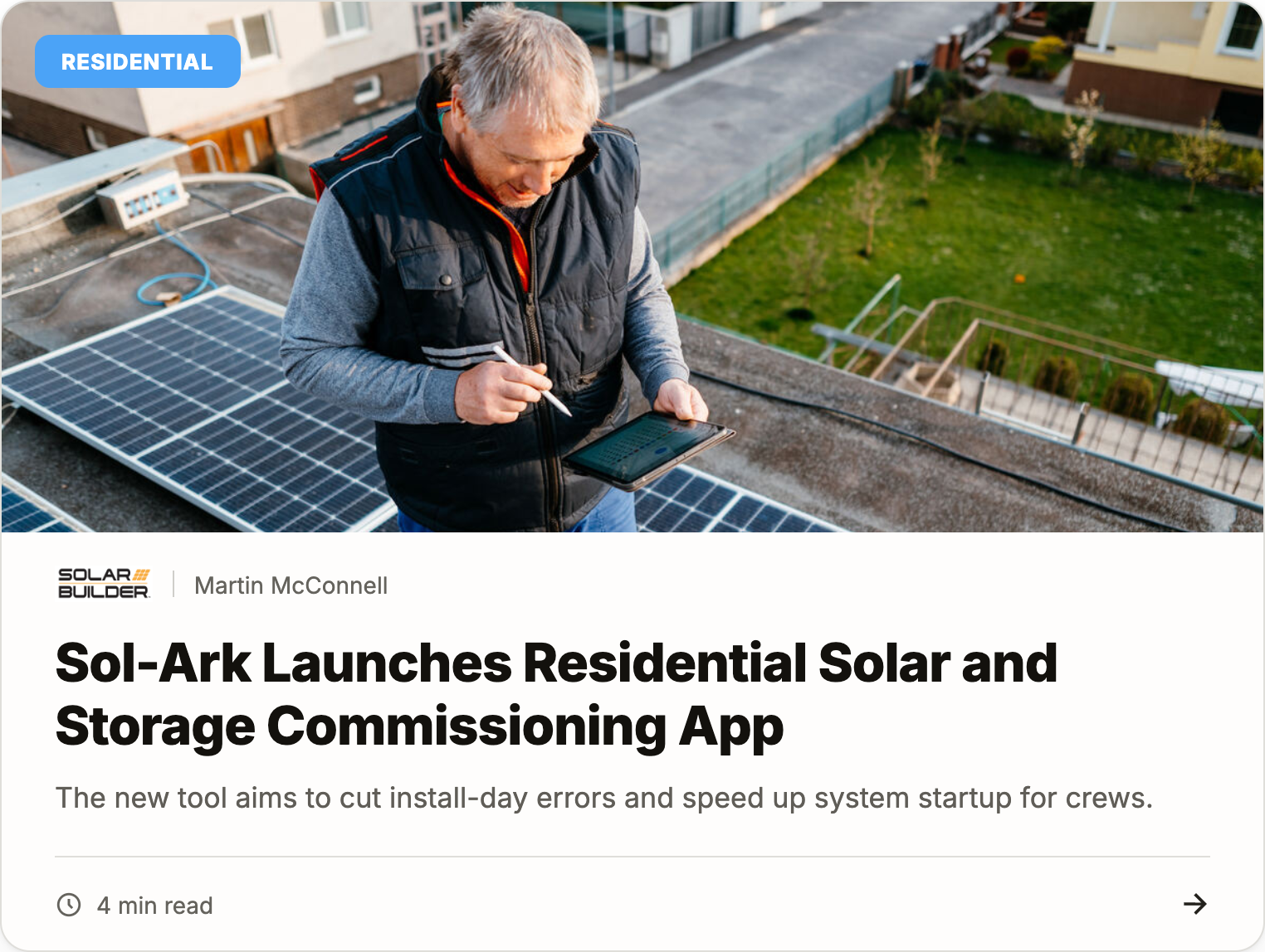 Sol Ark launches residential solar and storage commissioning app
