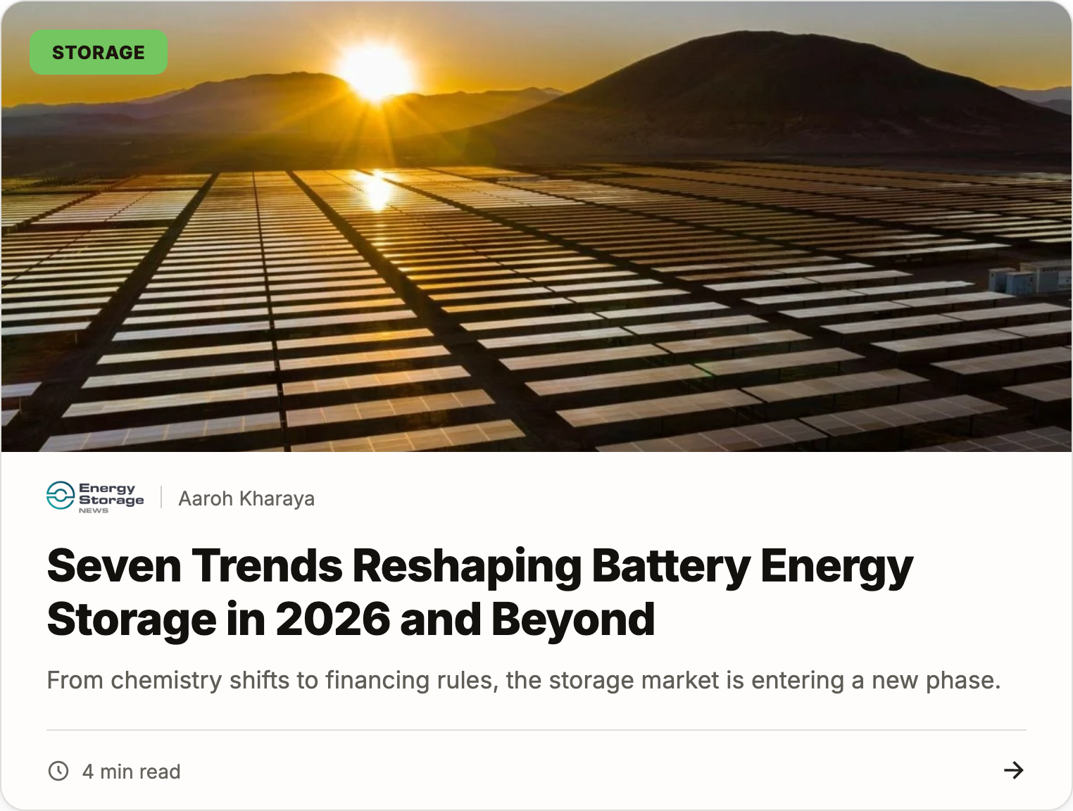Seven trends reshaping battery energy storage in 2026 and beyond