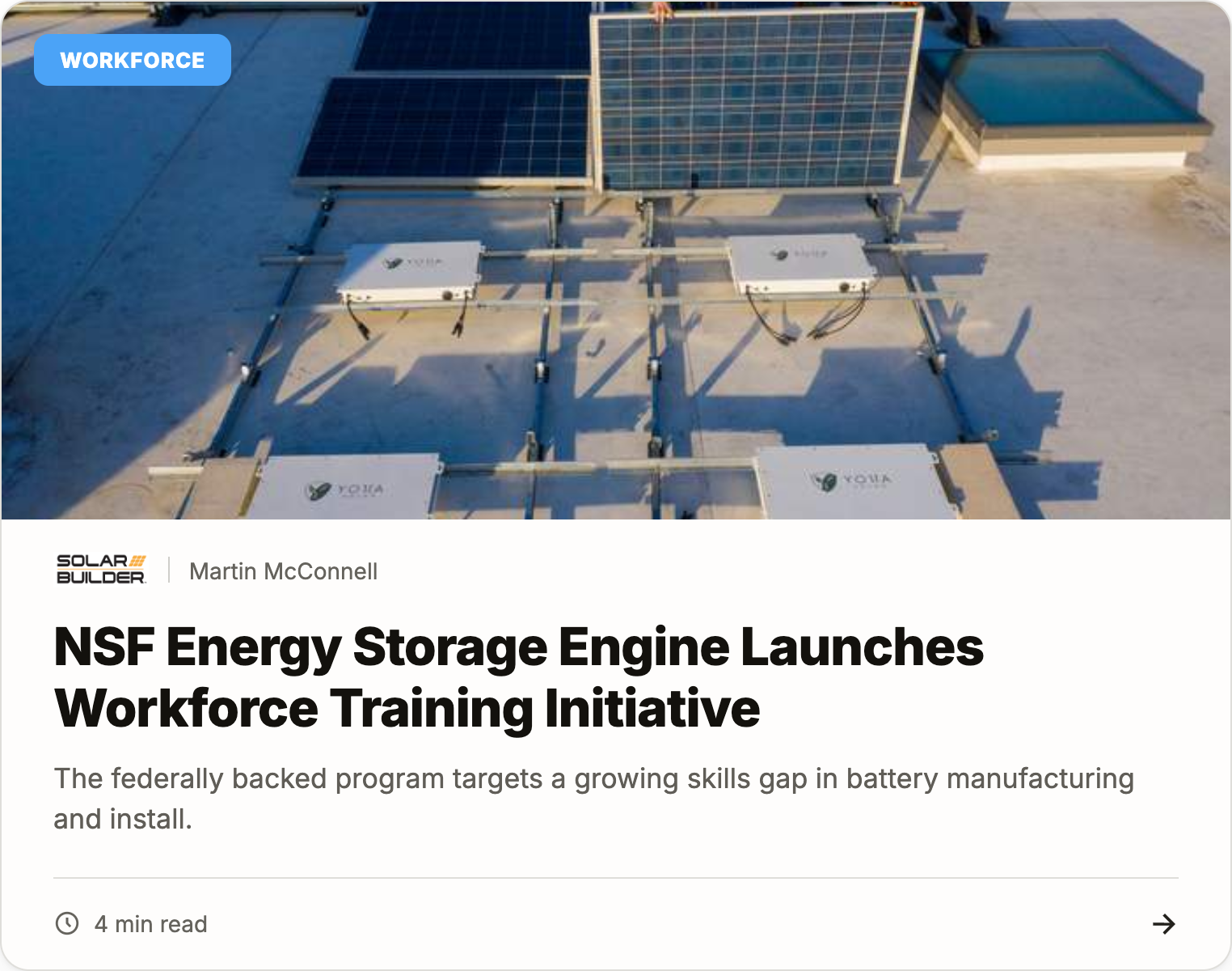 NSF energy storage engine launches workforce training initiative