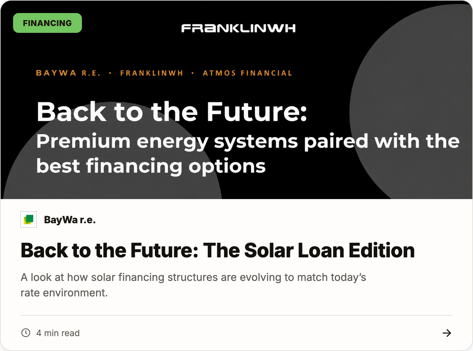 Back to the Future: The Solar Loan Edition