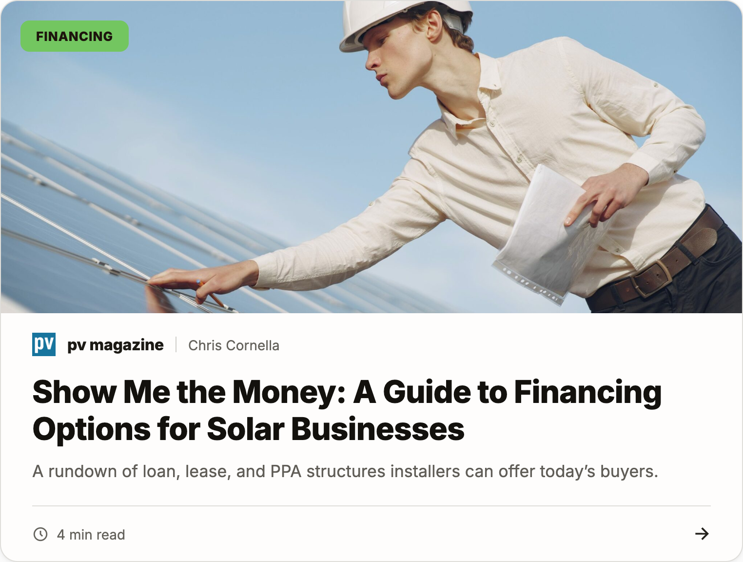 Show me the money: A guide to financing options for solar businesses