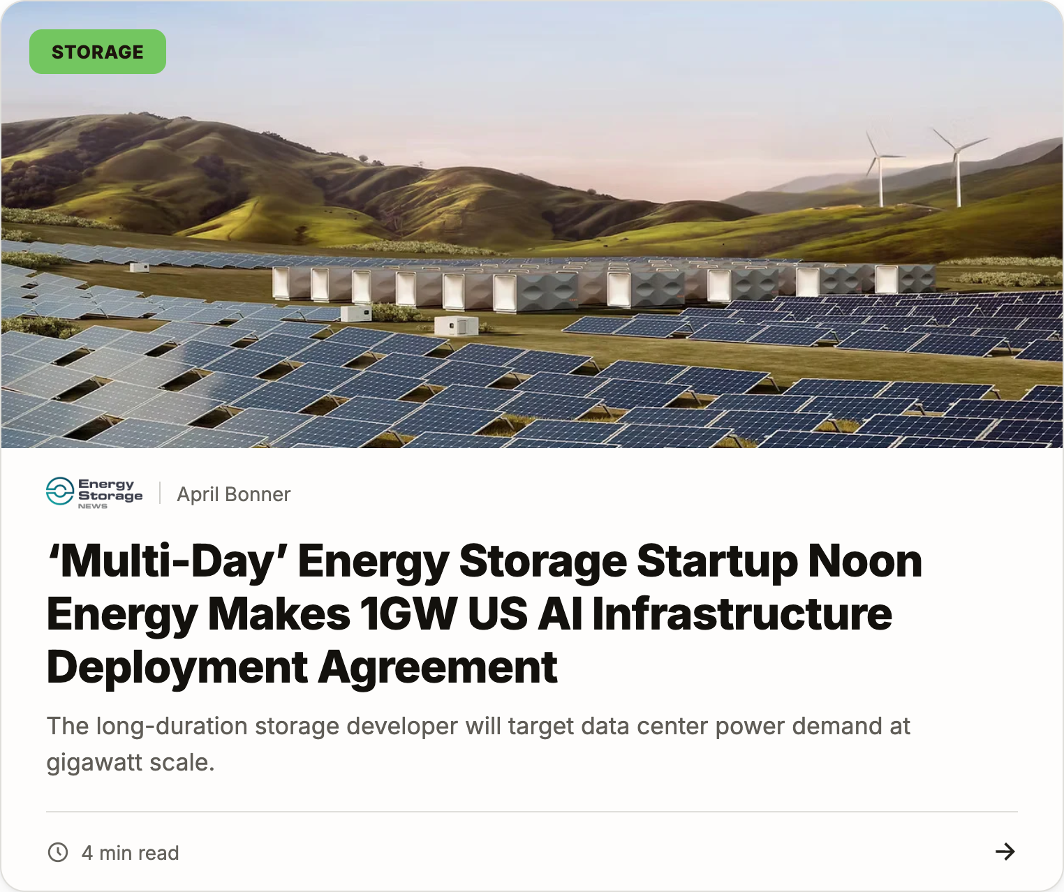 Noon Energy makes 1GW US AI infrastructure deployment agreement